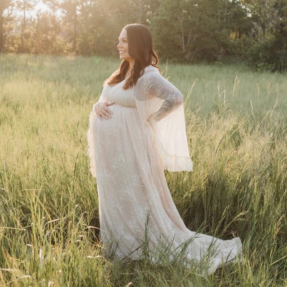 Elegant Lace Maternity Dress